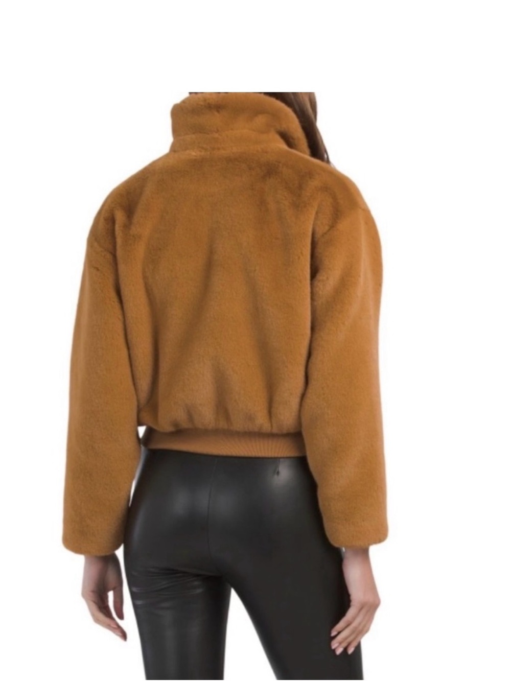 rag & bone Kacy Faux Fur Bomber in Camel - Picture 4 of 4